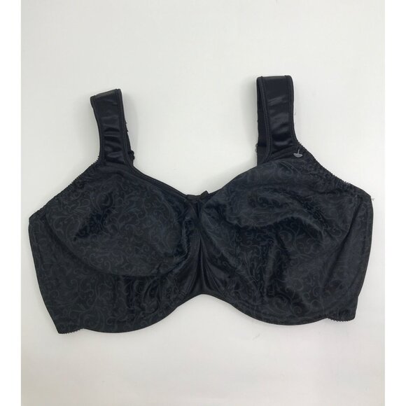 BALI 3562 Satin Tracings Minimizer Bra Black 38DDD NWOT - Picture 1 of 5